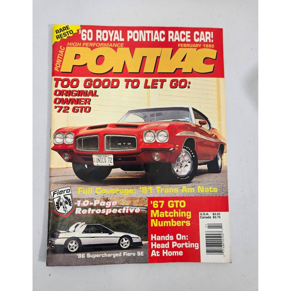 High Performance Pontiac Magazine Feb 1992 Vol XIII No. 1 Illustrated GTO